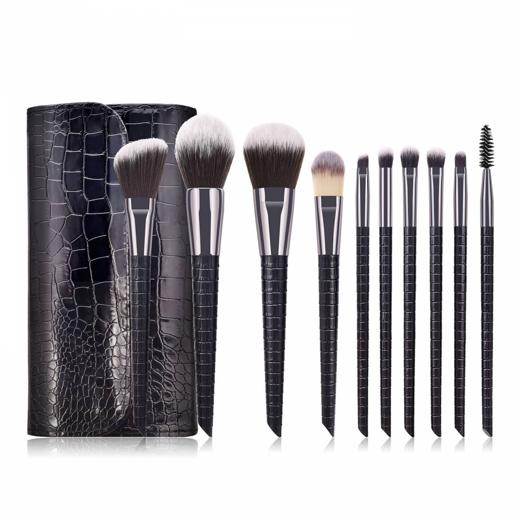 High Quality Professional Vegetarian Makeup Brush Private Label Custom Logo Brown Set Makeup Brush With Bag